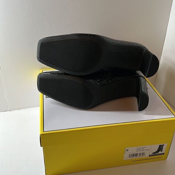 Seven Dials Nicole Black Croc Ankle Boots size 8 - Picture 6 of 7